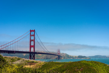 Golden gate bridge vivid day landscape, San Francisco, USA
