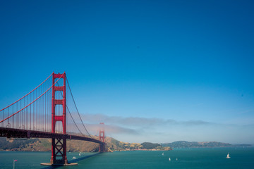 Golden gate bridge vivid day landscape, San Francisco, USA