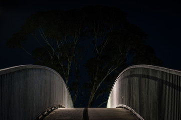 walkway bridge at night