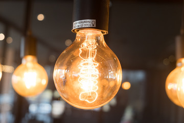 Tungsten lamp bulb for decoration old vintage modern home.