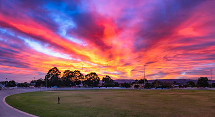 Naklejka na ściany i meble Sunrise at Edwardstown Oval, South Australia