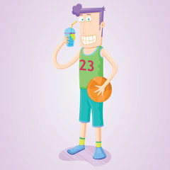 drinking basketball player