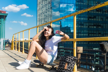 Playing with fidget spinner