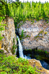 Naklejka na ściany i meble Spahats Falls on Spahats Creek in Wells Gray Provincial Park at Clearwater British Columbia, Canada