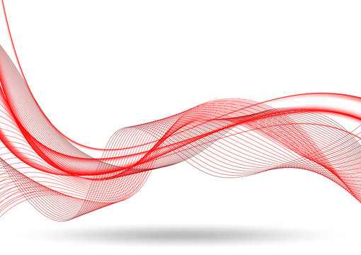 Red abstract wave wallpaper modern design with copy space. Vector illustration