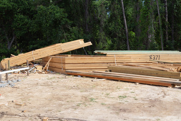 Pile of framing lumber