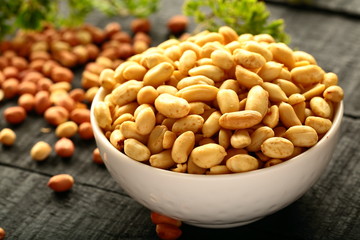 Delicious roasted and salted peanuts,