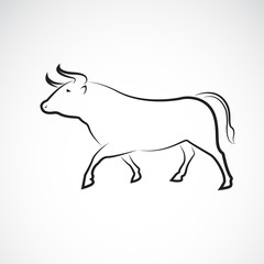 Vector of bull design on white background, Wild Animals, Vector illustration. Easy editable layered vector illustration.