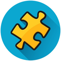 jigsaw puzzle circle blue icon