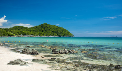 Fototapeta premium Wave & Sand beach background , holiday or relax in summer concept.