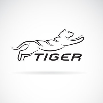 Vector of black tiger design on white background. Wild Animals. Easy editable layered vector illustration.