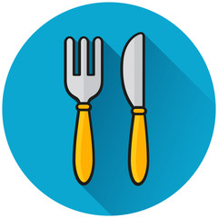 fork and table knife icon