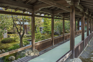 Classic corridor in Japanese garden