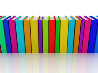Many colorful books are a concept of diversity