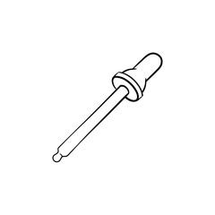 A pipette dropper hand drawn outline doodle icon. Medical pipette as eye treatment concept vector sketch illustration for print, web, mobile and infographics isolated on white background.