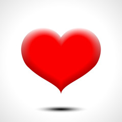 Red valentine heart design icon flat. Vector illustration