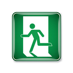 Vector and illustration graphic style,Emergency Exit Symbol Left, Warning label icon on white background,Attracting attention Security First sign,Idea for presentation EPS10.