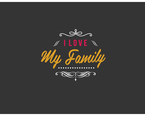 i love my family logo vector