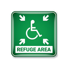 Vector and illustration graphic style,Accessible Refuge Area Symbol on white background,Attracting attention Security First sign,Idea for presentation EPS10.