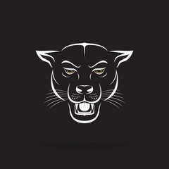 Vector of an angry panther head on black background. Wild Animals. Vector illustration. Easy editable layered vector illustration.