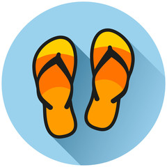 flip flop circle blue icon