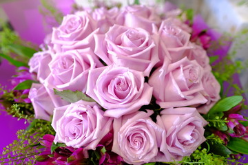 Romantic Flower bouquet arrangement with special white pink rose