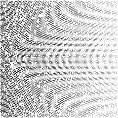 Radial gradient halftone, dots background. Modern dotted halftone digital structure. Vector pattern, template of digital texture.