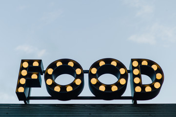 Illuminated sign on building