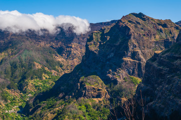 Spectacular views in the mountains. Madeira. Portugal