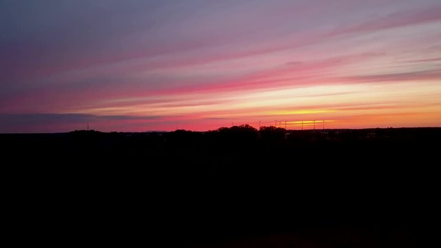 sunset over a summer landscape