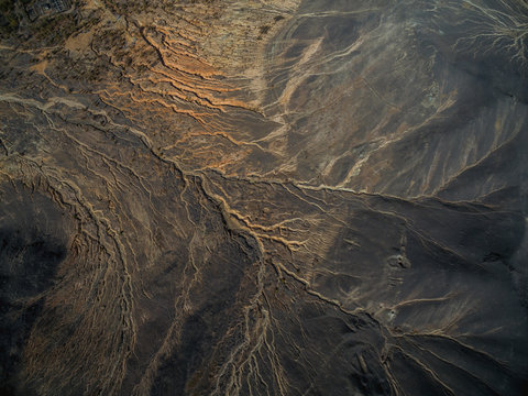 Aerial view of died soil.