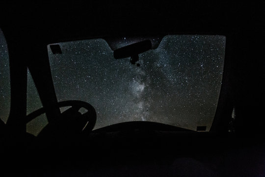 Milky way above the mountain landscape