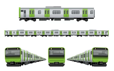 Afwasbaar Fotobehang Jongenskamer Trein, Spoorweg: Yamanote Line Set