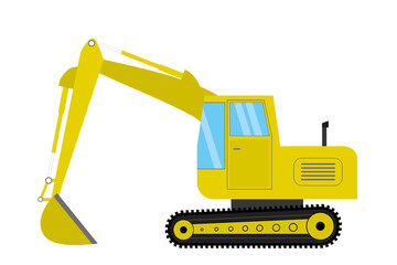 excavator isolated on white background