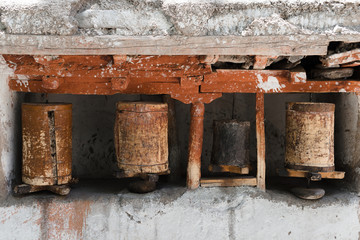 Ancient Buddhist Prayer Wheel in Himalaysc