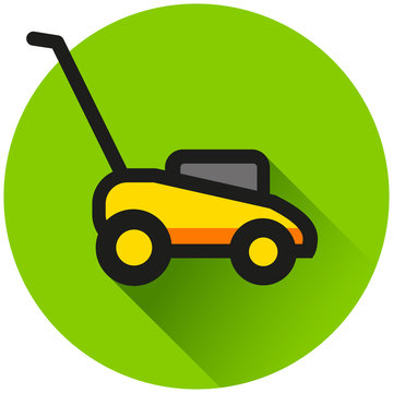 recommend clip art: lawn mower circle green icon