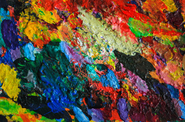 Obraz na płótnie Canvas Colorful oil color on the palette