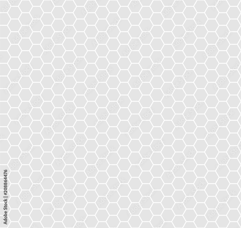 Poster White and gray hexagonal abstract background. Seamless mosaic vector pattern. Grunge overlay texture random lines. Vector illustration