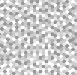 White and gray hexagonal abstract background. Seamless mosaic vector pattern. Grunge overlay texture random lines. Vector illustration