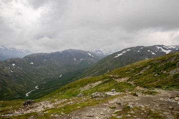 Fototapeta na wymiar Mountain hiking in Norway