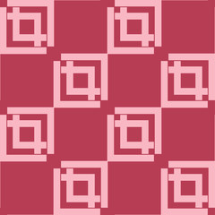 Red and pale pink geometric ornament. Seamless pattern