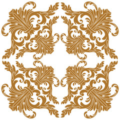 Golden vintage baroque ornament, corner. Retro pattern antique style acanthus. Decorative design element filigree calligraphy vector. - stock vector