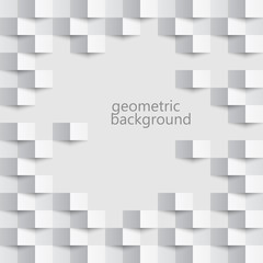 Abstract 3d white geometric background