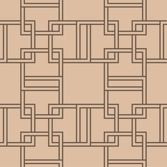 Beige and brown geometric print. Seamless pattern