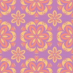 Floral seamless pattern. Colored background