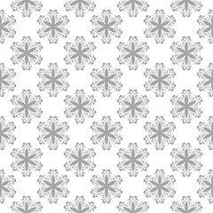 Gray floral seamless ornament on white background