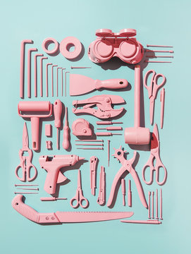 Tool kit in pastel color