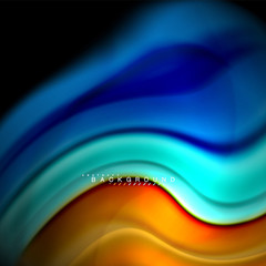 Fluid mixing colors vector wave abstract background design. Colorful mesh waves
