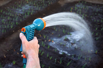 Gun for irrigation on the hose