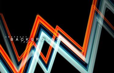 Fototapeta premium Geometric shapes created with fluid multicolored lines
